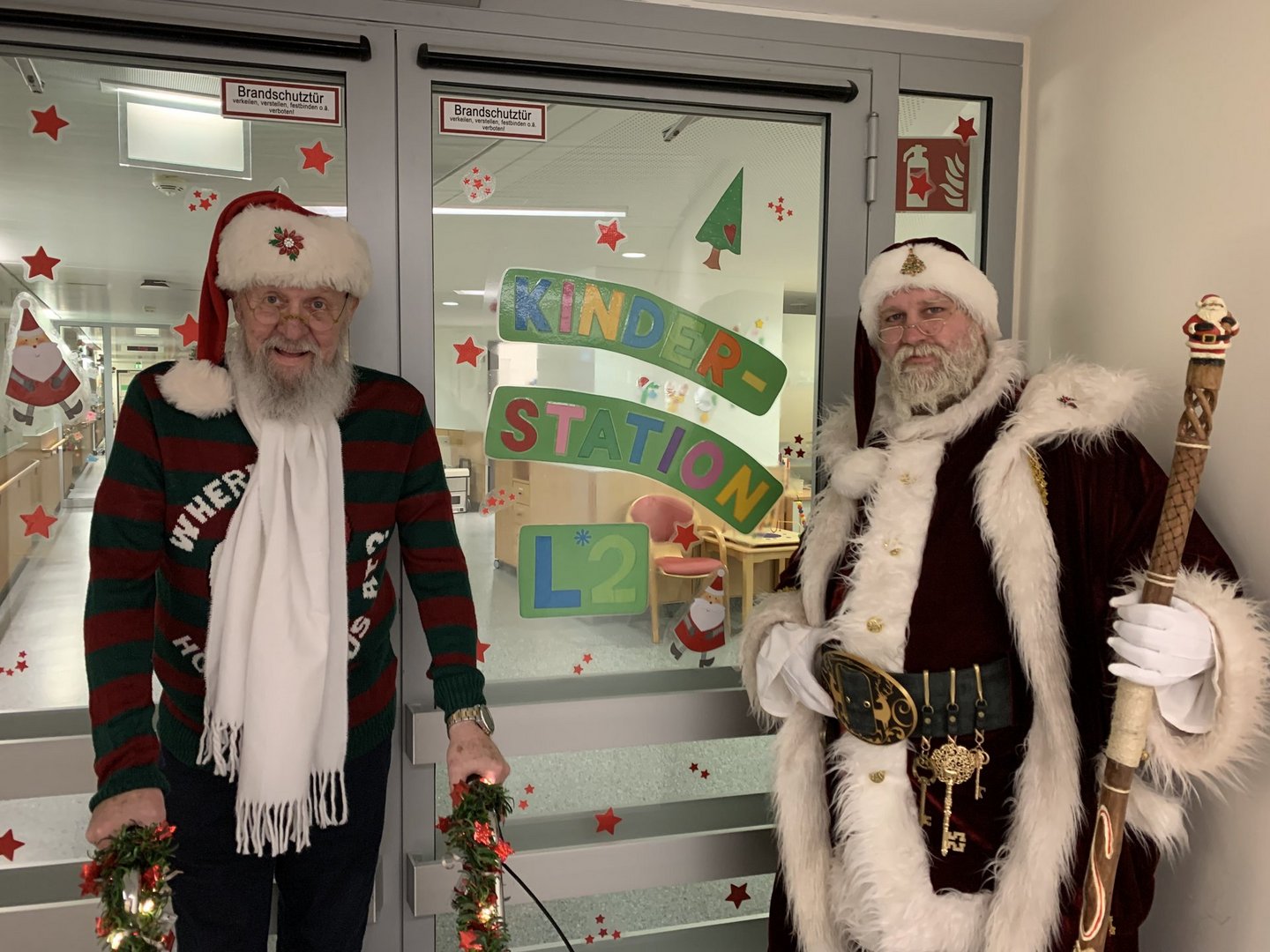 Willi Dahmen und Sascha Denker als Celles Weihnachtsmänner
